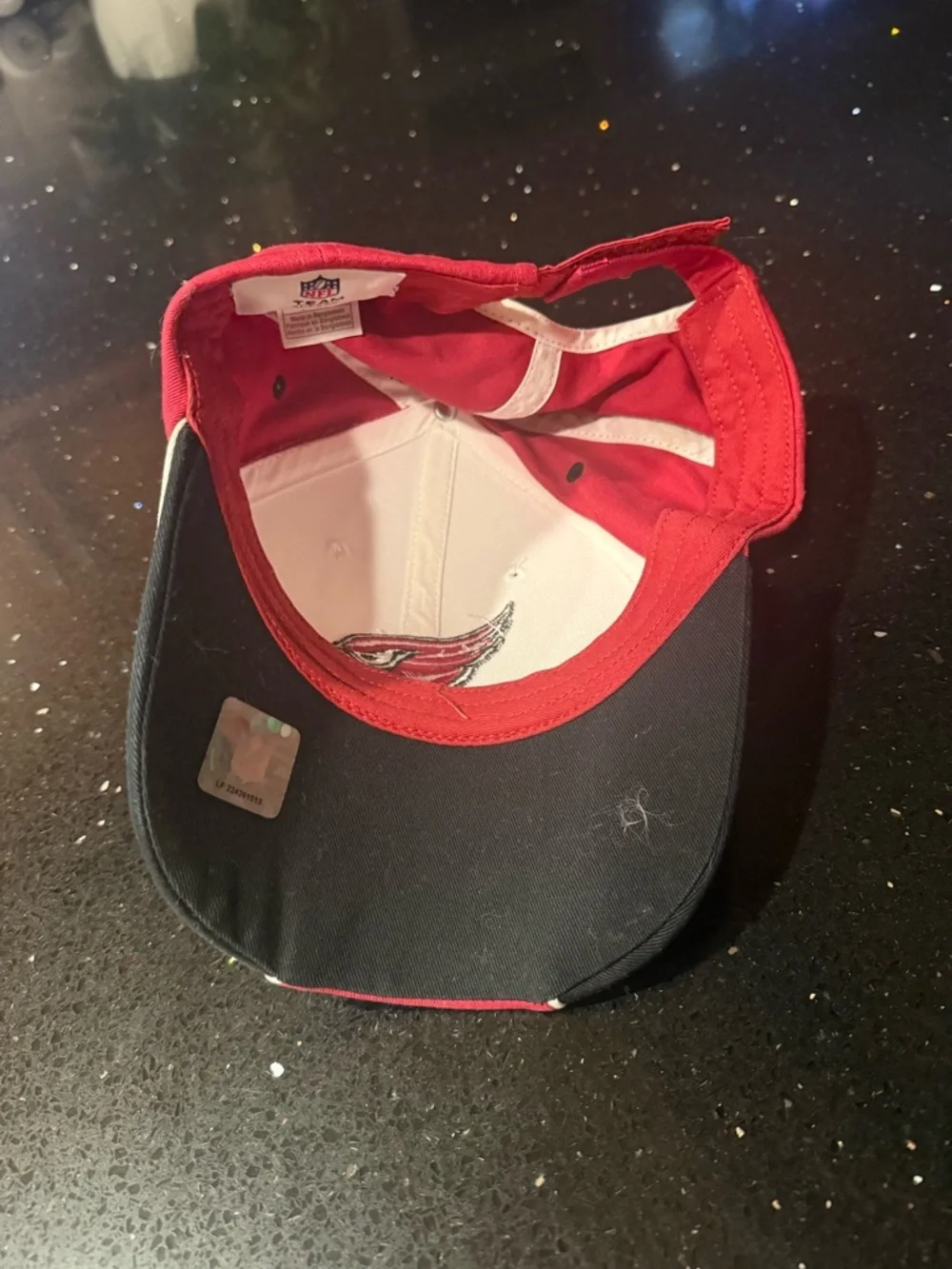 NFL Arizona Cardinals Red & White Baseball Cap with Embroidered Cardinal Logo